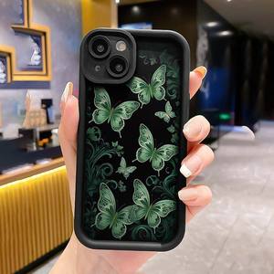 เคสโทรศัพท์มือถือ TPU กันกระแทกสไตล์เลนส์รูปผีเสื้อสีเขียวสำหรับ <span class=keywords><strong>Iphone8</strong></span> x XR XS 11 12 13 14 15 16 PRO MAX - Product Image 6