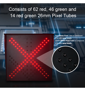 Feu de signalisation 2 en 1 avec croix rouge et flèche verte de 1000 mm - Product Image 5