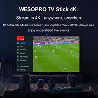 WESOPRO G2 Lite Plus Clé Android TV Intelligente pour Lecteur Multimédia IPTV avec 1 Go/2 Go RAM 8 Go ROM Wi-Fi 2,4 GHz/5,0 GHz Clé Fire Mi 4K