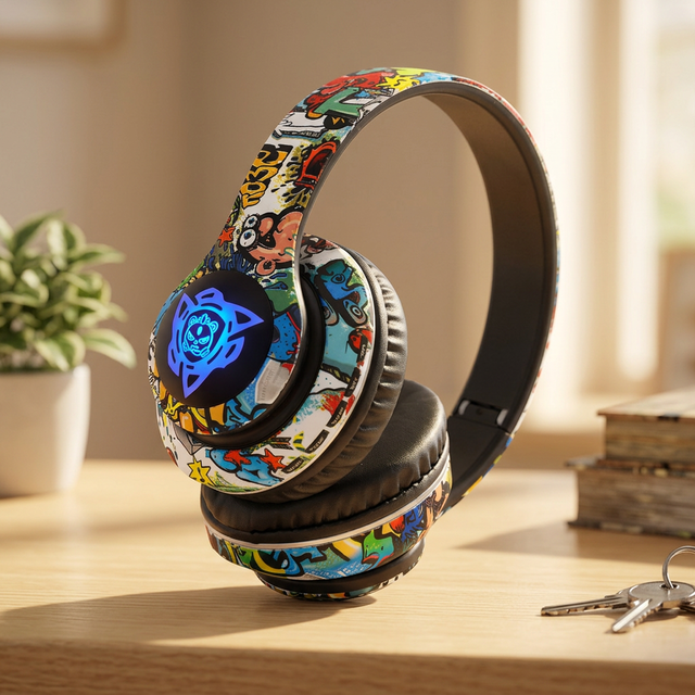 Newly Launched Wireless Headset for Kids Low Delay Metal Headphones Dynamic RGB Lighting IPX5 Waterproof Sports Travel Mobile