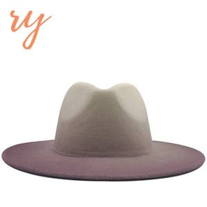 Mode femmes à la mode feutre dégradé couleur fedora <span class=keywords><strong>chapeau</strong></span> large bord <span class=keywords><strong>borsalino</strong></span> <span class=keywords><strong>trilby</strong></span> jazz chapeaux de mode pour hommes - Product Image 5