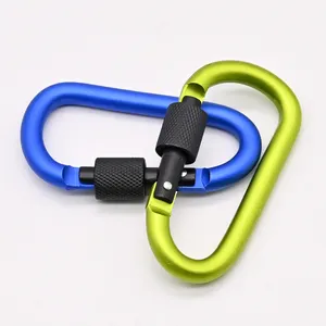 Customisable Aluminum Double Quick Hanging D Type Carabiners Spring Clips Small Snap Hooks