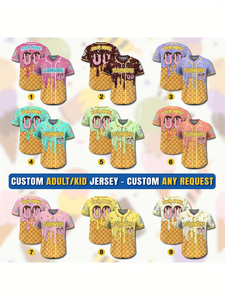 Maillot de baseball personnalisé avec logo, nom et numéro pour hommes et femmes, sublimation, manches courtes, entraînement, respirant, séchage rapide - Product Image 1