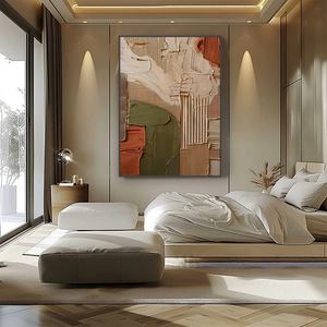 Pintura al Óleo Abstracta Texturizada Earthbound Harmony, Arte de Pared Moderno en Lienzo Neutral para Decoración de Pasillos - Product Image 5