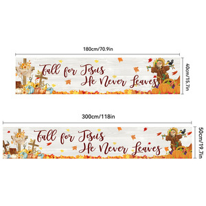 JUXINDA classico "felice ringraziamento" Banner, decorazione orizzontale della parete per la cena di famiglia - Product Image 1