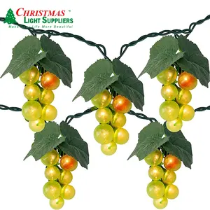 Customized string lights outdoor Decorative Strand Lights Green Grape Cluster Patio String Light Set