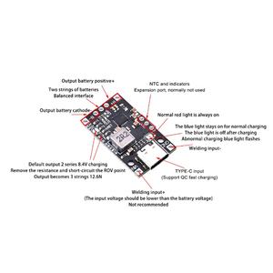 Modulo Boost di ricarica batteria al litio USB di tipo C 2/3S BMS 15W 8.4V 12.6V 1.5A supporto scheda di ricarica rapida ESHINEDE - Product Image 5