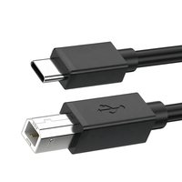 Cable de Impresora Tipo C B con Conector Cuadrado, Totalmente de Cobre, Trenzado, para Conexión de Teléfono Móvil/PC/Escáner/Teclado Eléctrico, Transferencia de Datos