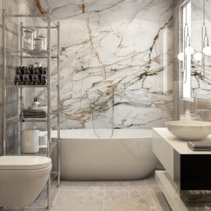 Azulejos de Mármol Calacatta Gold Italiano de 12x12 Pulgadas, Grosor de 10 mm, Marca Goldtop, OEM/ODM, Modernos, Pulidos, para Pisos y Paredes Interiores de Baños - Product Image 5