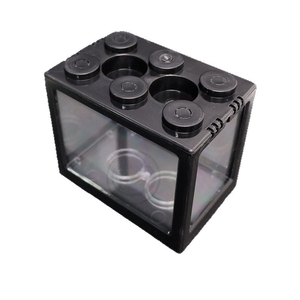 New Arrival Stackable Rectangle 2L Small Fancy Tropical <strong>Fish</strong> <strong>Tank</strong> with USB LED Lighting Indoor <strong>Aquarium</strong> for Christmas Gift - Product Image 2