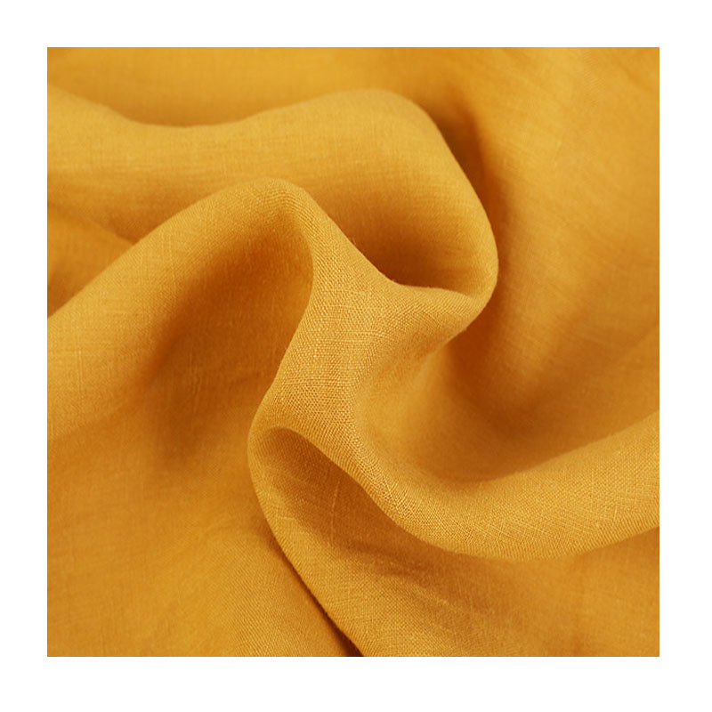 Supplier 100% Pure Linen Plain Dyed Fabric For Dress Custom Product Soft High Quality Sand Washing Linen Fabric For Clothes
