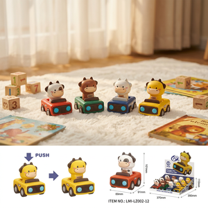 Animal Press <b>Slide</b> Inertial Car Toy Manual Friction Racing Vehicle ABS <b>Plastic</b> Cartoon Baby Toddler Gift Educational Unisex 0-24 - Product Image 1