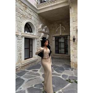 Beige Above Knee 2-Piece <b>Set</b> <b>Short</b> Office Outfit with <b>Tops</b> Length <b>Short</b> Two Pieces Design - Product Image 5