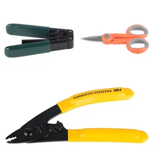 Ftth Fiber Optic Drop Kabel Fiber Stripper 3 Port Gat Coating Fiber Voor Kevlar Schaar