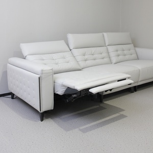 Sofá Reclinable Eléctrico Moderno y Lujoso Personalizable, Sofá <span class=keywords><strong>Cama</strong></span> Seccional de Cuero PU/Cuero Vacuno, Diseño Cómodo y Moderno para Sala de Estar - Product Image 2