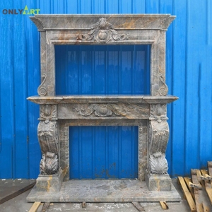 Usine Onlyart Décoration de maison moderne sur mesure Italie Pierre naturelle Conception simple Cheminées <span class=keywords><strong>en</strong></span> pierre Surround - Product Image 6