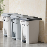 Poubelle à pédale en plastique PP de 50L, corbeille à papier, poubelle à déchets