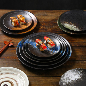 Assiette à dîner en céramique de style japonais, durable, pour restaurant de sushi, passe au micro-ondes, design minimaliste pour hôtels - Product Image 2