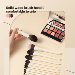 Ensemble de 13 pinceaux de maquillage personnalisés OEM ODM, poils en nylon, manche en bois, étui de voyage en PU, étiquette privée pour coffrets cadeaux - Product Image 2