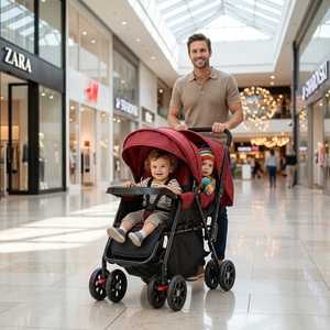 Carrito Doble Compacto JXB de Fácil Plegado para Todas las Estaciones con Toldo Ajustable, Altamente Recomendado - Product Image 6