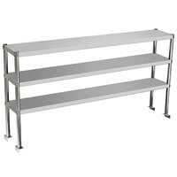 Étagère murale multifonctionnelle robuste en acier inoxydable 201/304 à 3 niveaux, argentée, non pliable, pour table de travail, prix usine