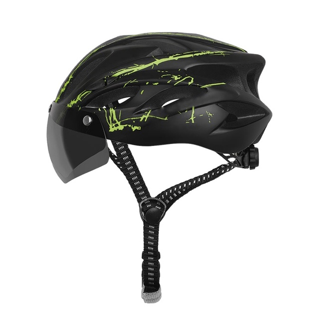 Lightweight Cycling Helmet With Sun Visor Glasses Bicycle Accessories Hard Hat Riding Equipment