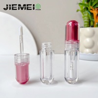 JIEMEI Stock Unique Capsule Forme 3ML Rond Brillant à Lèvres Bouteille Métallique Bouchon Vente en Gros de Luxe Vide Tube de Glaçure à Lèvres Conteneur