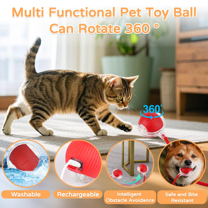 ของเล่นแมวแบบลูกบอล ทนทาน เป็นมิตรกับสิ่งแวดล้อม สนุกสนาน แก้เบื่อ สำหรับสัตว์เลี้ยง ขนาด 6 ซม. ทำจากซิลิโคน ขนนก สีพื้น นำเข้าจากต่างประเทศ - Product Image 4