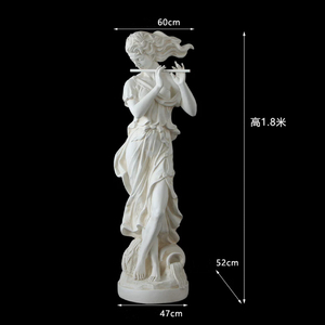 Statues personnalisées en fibre de verre des Quatre <span class=keywords><strong>Muses</strong></span>, ensemble de sculptures en résine représentant des dames musiciennes avec base haute pour la décoration de jardin - Product Image 3