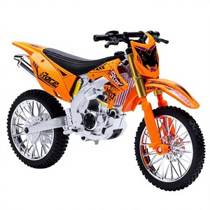 Modelo de Motocross a Escala 1/10 de Aleación Fundida a Presión con Dirección en la Rueda Delantera, Suspensión Delantera y Trasera, y Sonido Realista - Product Image 2