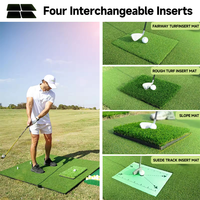 Tapis de frappe de golf Premium 5x4ft 4 inserts interchangeables tapis d'entraînement conduite écaillage balançoire 4-en-1 tapis de golf épaissi