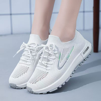 Baskets en tricot ultra respirantes blanches personnalisées pour femmes, légères, pour la course estivale, élégantes, antidérapantes, confortables, Stojek