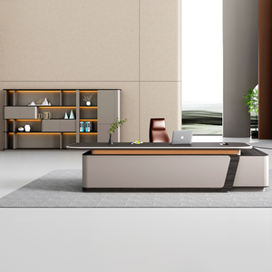 Escritorio ejecutivo en forma de L moderno superventas, muebles de oficina de CEO con características convertibles para Gerentes - Product Image 2