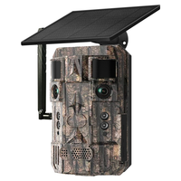 Nouvelle caméra de chasse intelligente AI 4G à double objectif, alimentée par énergie solaire, GPS, 24MP CMOS, grand angle 180°, interphone bidirectionnel, étanche