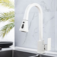 Robinet de cuisine de luxe moderne avec douchette extractible, mitigeur de cuisine à valve céramique pour eau chaude et froide