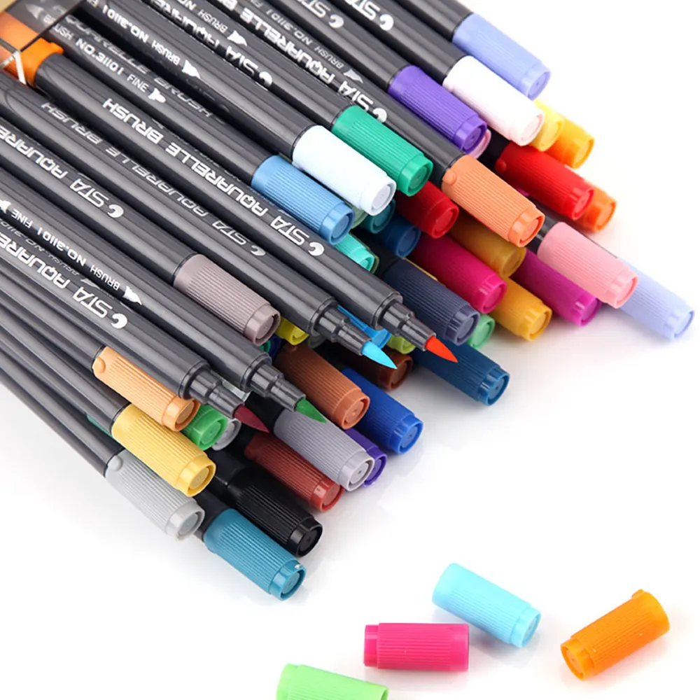 أقلام تلوين حبرية على شكل نقطة دقيقة 0.4 ملم، أقلام ملونة متنوعة، أقلام تلوين من الأكريليك ثابتة سريعة الجفاف، أقلام تلوين مقاومة للماء