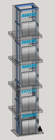 Monte-charge à rail de guidage robuste 1-5T, élévateur de marchandises d'usine avec dispositif de sécurité anti-chute et maintien par pression hydraulique