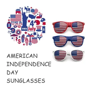 Патриотический дизайн США, американский флаг, пластиковые затворы, очки, солнцезащитные очки для украшения Дня независимости