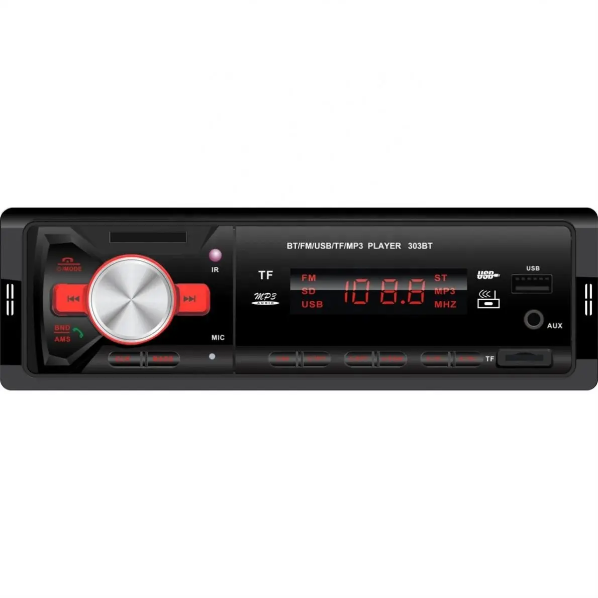 デュアルUSBポートFM変調器ハンズフリーMP3プレーヤーT66カーキットBT LED REDライターカード