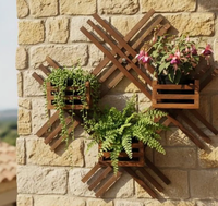 Jardim Vertical Modular Horta Wall Planter - Jardinière murale suspendue en bois pour plantes d'intérieur, décoration de salon, décoration de chambre pour adolescents