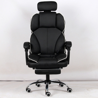 Chaise de bureau contemporaine de luxe noire inclinable avec ascenseur Caractéristiques réglables modernes de haute qualité Tissu de jeu en métal fer PU