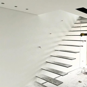 <span class=keywords><strong>Escalera</strong></span> Flotante Minimalista de Estilo Moderno con Soporte Ultrafino de Acero Simple Oculto en la Pared y Peldaños de <span class=keywords><strong>Madera</strong></span> Maciza - Product Image 2