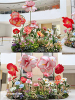 Ensemble de fleurs géantes pour scène de mariage, grand et imposant, pour événements, décoration de scène de fête de mariage, intérieur et extérieur