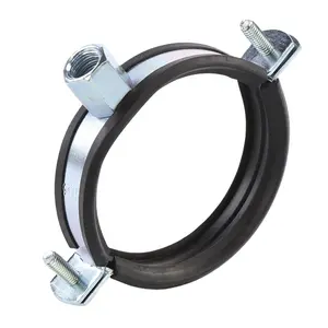 2024 regular type of single pipe clamp with rubber quick release hose clip with EPDM rubber lined M10 pipe clamps