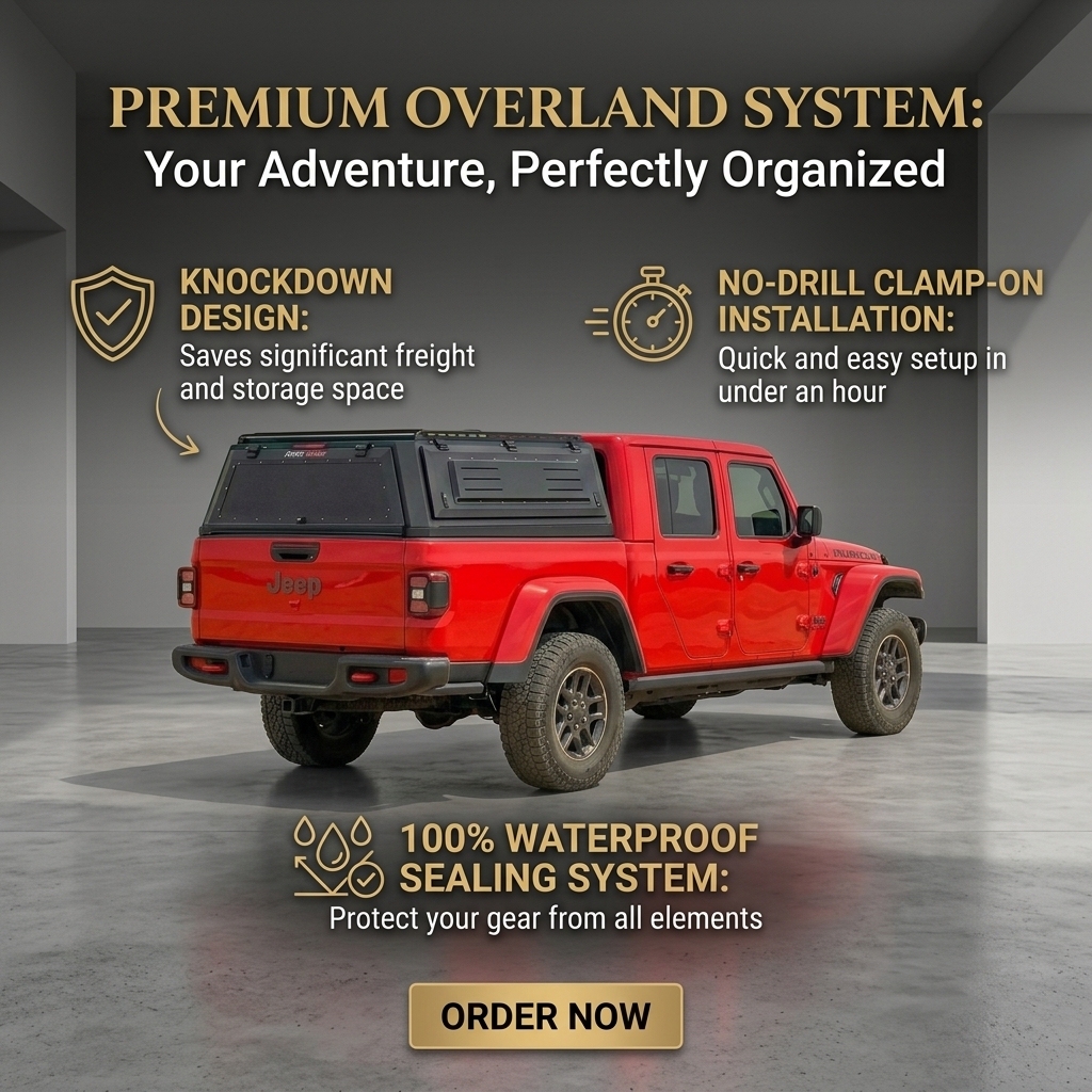Aluminum Modular Jeep Gladiator Truck Canopy | Jeep (SKU 9915)