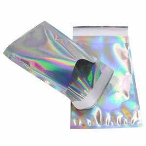 Sobres de Correo Holográficos Personalizados, Sobres de Envío Planos de Lámina Arcoíris, Bolsas de Envío Reciclables Autoadhesivas Láser Grandes - Product Image 4