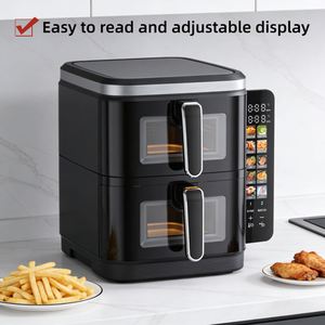Nouvelle Friteuse à Air Électrique Double Panier 11L 2800W 2026 avec Contrôle Numérique et Minuteur 0-60min 200 ° Contrôle de température avec fenêtre visible - Product Image 6