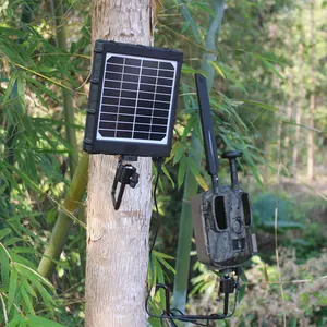 3W 8000毫安时太阳能电池板，适用于野生动物侦察蜂窝游戏跟踪摄像机，配有5/6/9/12v外部可充电电池