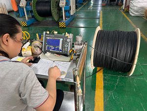 เสื้อแจ็กเก็ตพีวีซี LSZH <span class=keywords><strong>สาย</strong></span><span class=keywords><strong>ไฟเบอร์</strong></span>ออปติกแบบหล่น1-4แกนรองรับตัวเองกลางแจ้งมาตรฐาน ISO 9001 /ce/rohs - Product Image 5