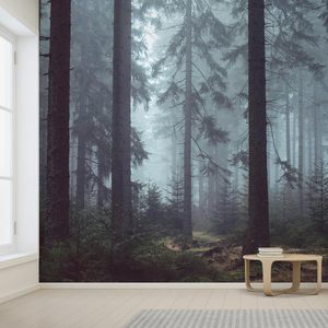 Custom On-Demand Foggy Pine Forest Peel Stick Wallpaper Floral extraíble Mural de pared para cocina dormitorio decoración del hogar sin impuestos - Product Image 3